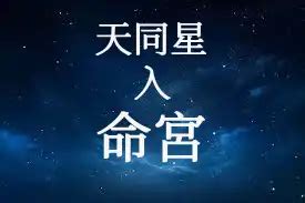 紫微斗數 天同|天同星在命宮